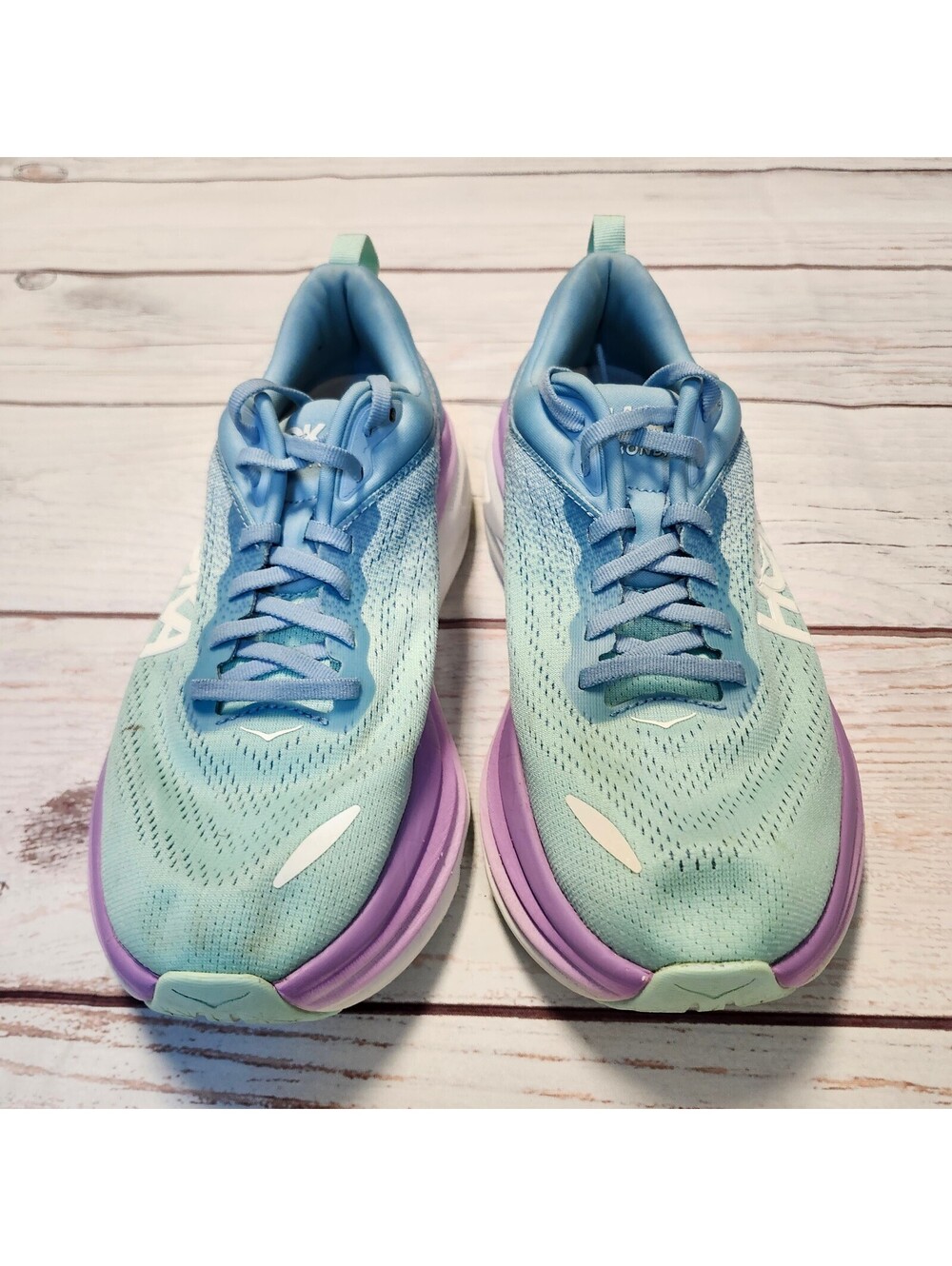 Hoka Bondi 8 Women's Running Shoes Size 9.5B Blue Purple - Picture 2 of 12